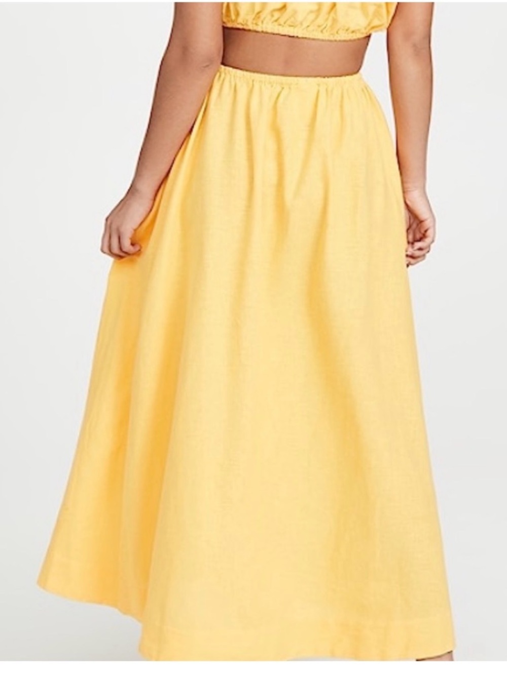 Farm Rio Like new One-Shoulder Cutout Maxi Dress in Bright Yellow - Picture 3 of 8